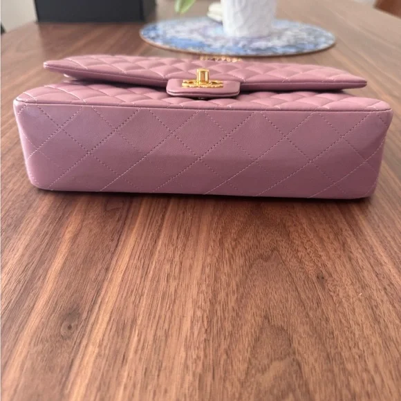CHANEL Lambskin Quilted Medium Double Flap in Pink/Lilac - Picture 11 of 15